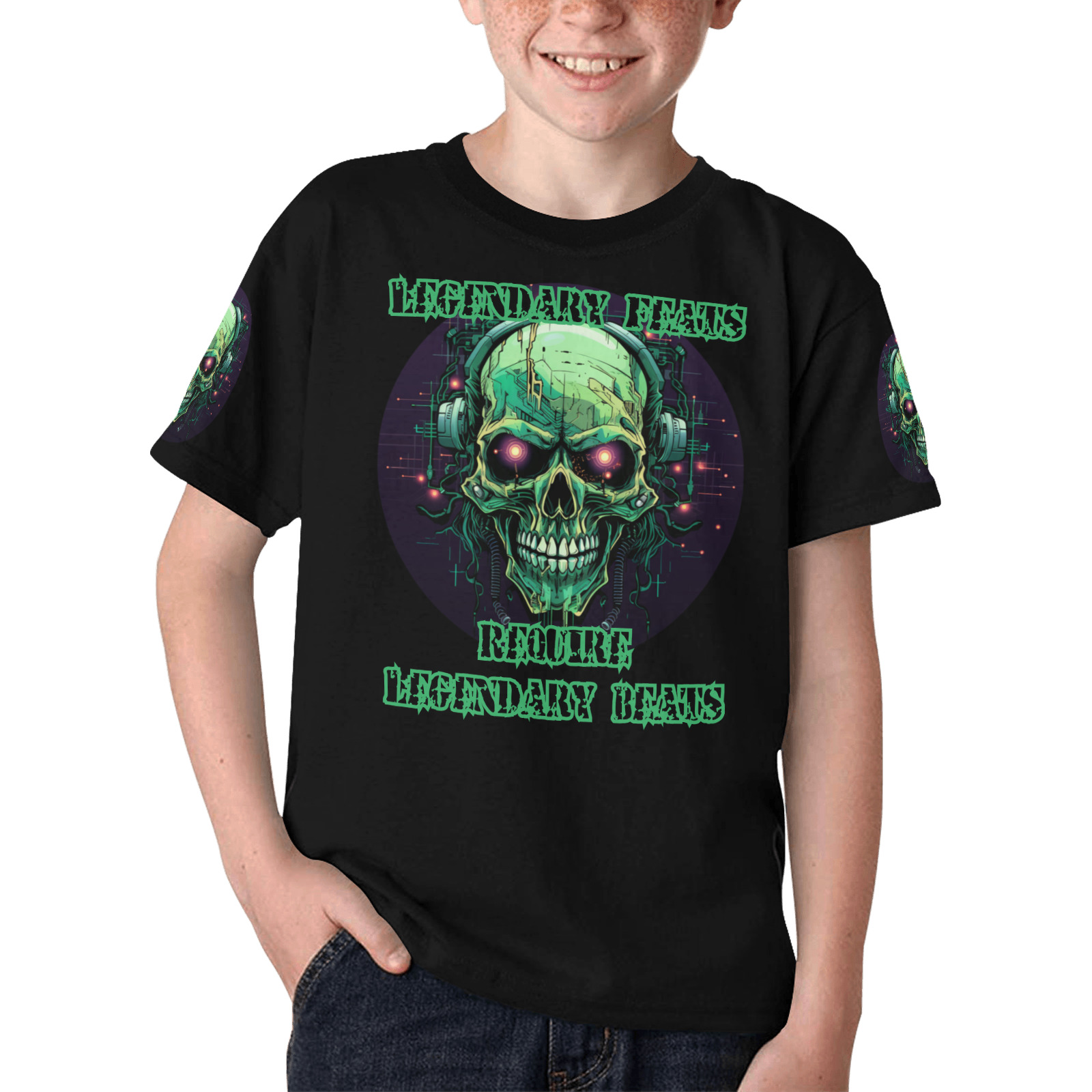 Legendary Feats Skull Kids' All Over Print T-shirt (Model T65)