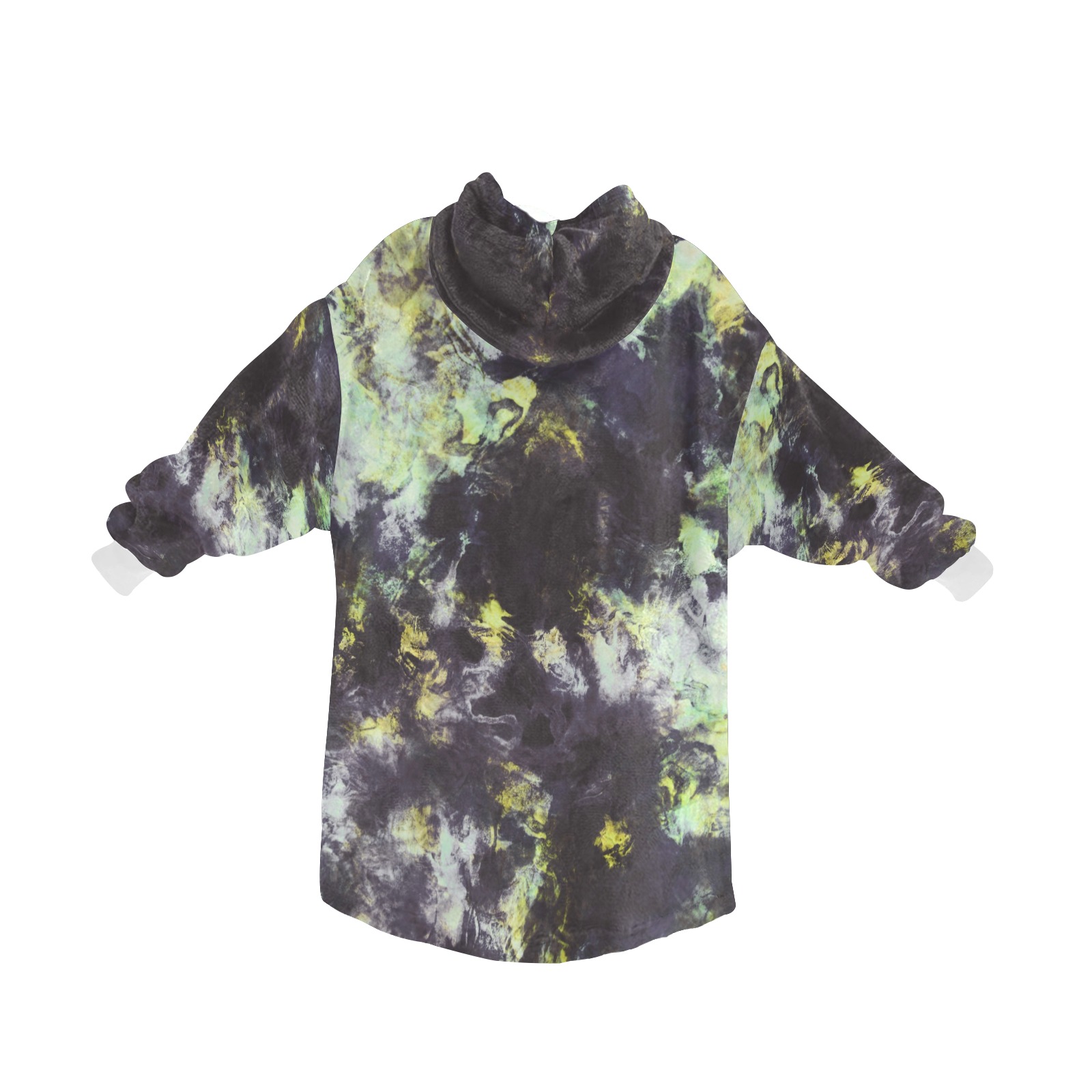 Green and black colorful marbling Blanket Hoodie for Kids