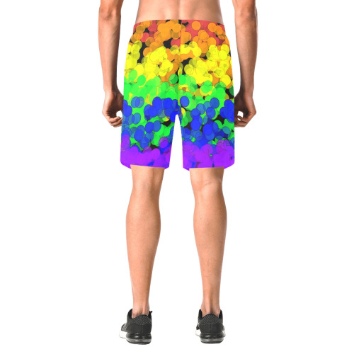 Gay Pride Bokeh Men's All Over Print Elastic Beach Shorts (Model L20)