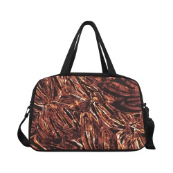 Abstract Style Golden Brown Fitness Handbag (Model 1671)