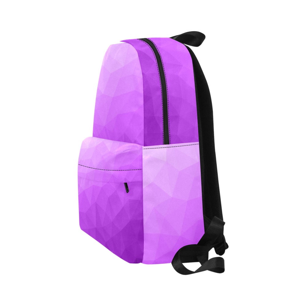 Purple gradient geometric mesh pattern Unisex Classic Backpack (Model 1673)