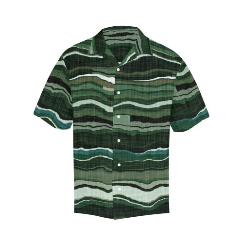 Camo brushstrokes green 3 Hawaiian Shirt (Model T58)