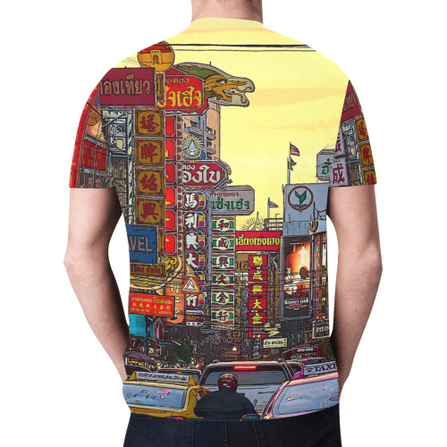 Chinatown in Bangkok Thailand - Altered Photo New All Over Print T-shirt for Men (Model T45)