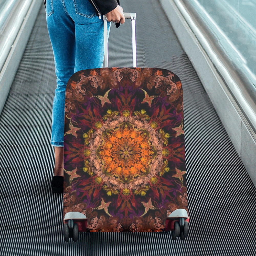 mandala light red Luggage Cover/Large 26"-28"