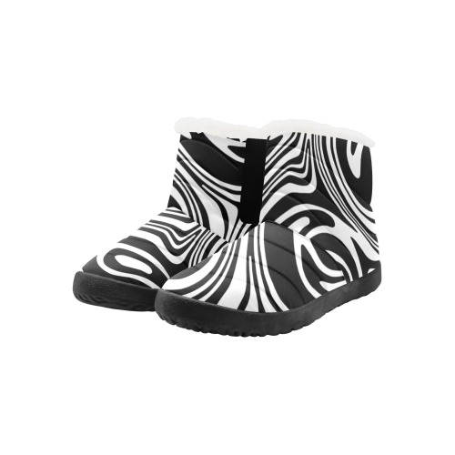 Black and White Marble Men's Cotton-Padded Shoes (Model 19291)
