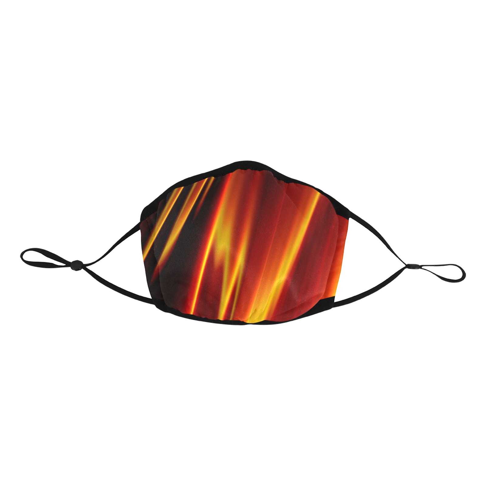 Orange and Red Flames Fractal Abstract Elastic Binding Mouth Mask for Adults (Model M09)