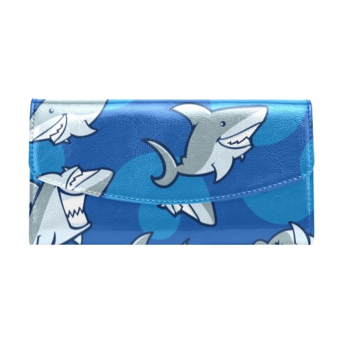 sharks Women's Flap Wallet (Model 1707)