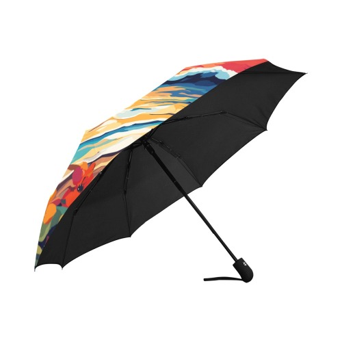 Peaceful sunset over the tropical ocean beach. Anti-UV Auto-Foldable Umbrella (U09)