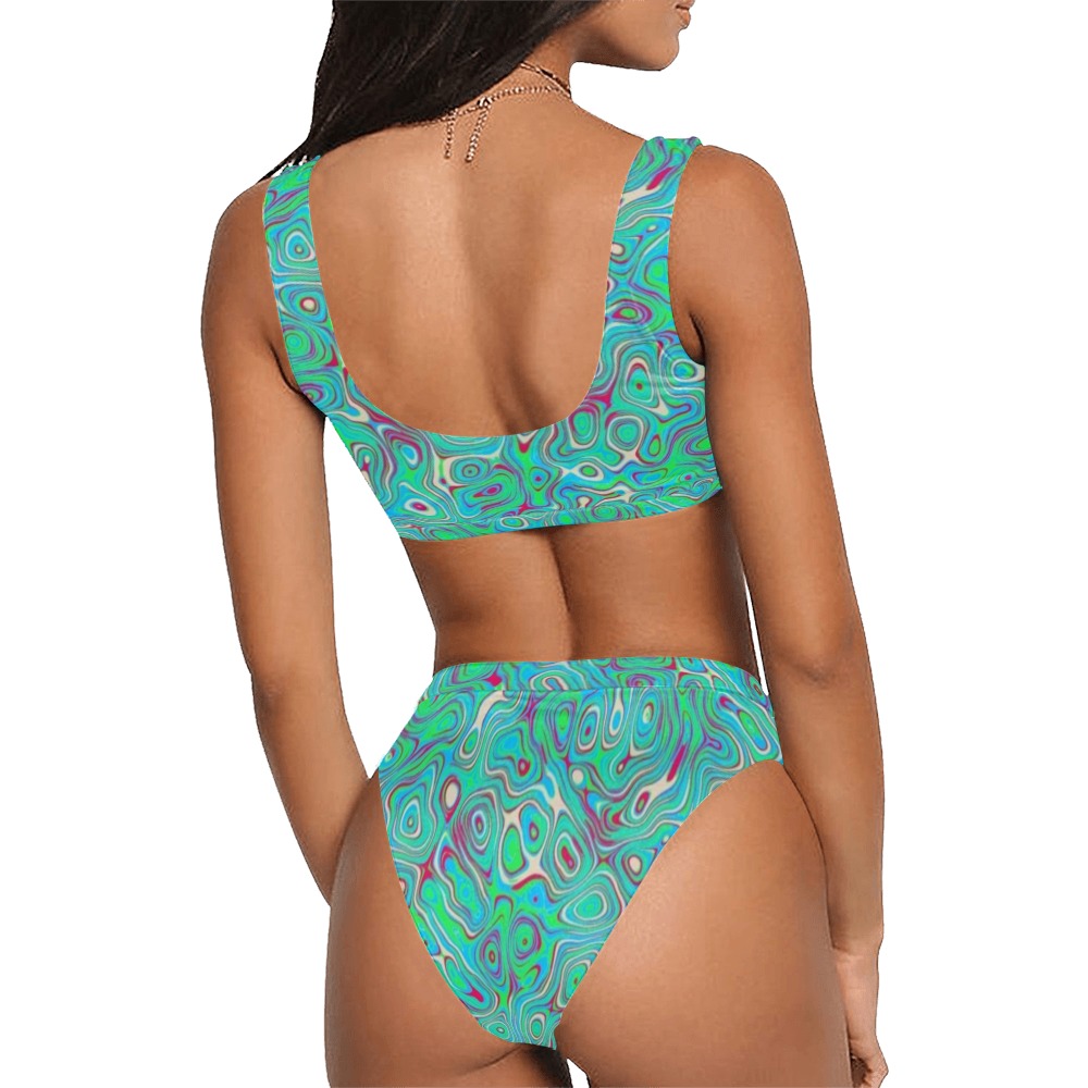 ocean Sport Top & High-Waisted Bikini Swimsuit (Model S07)