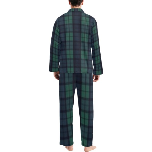 Old School PJ Men's V-Neck Long Pajama Set