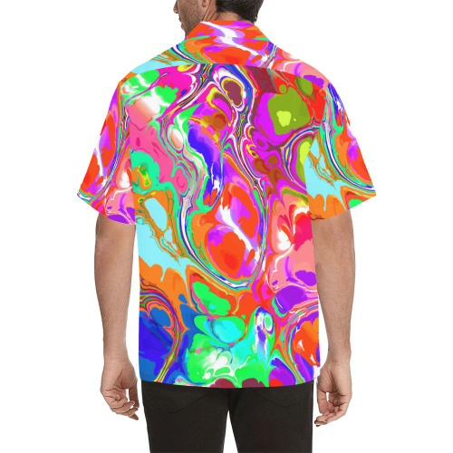 Psychedelic Abstract Marble Artistic Dynamic Paint Art Hawaiian Shirt (Model T58)