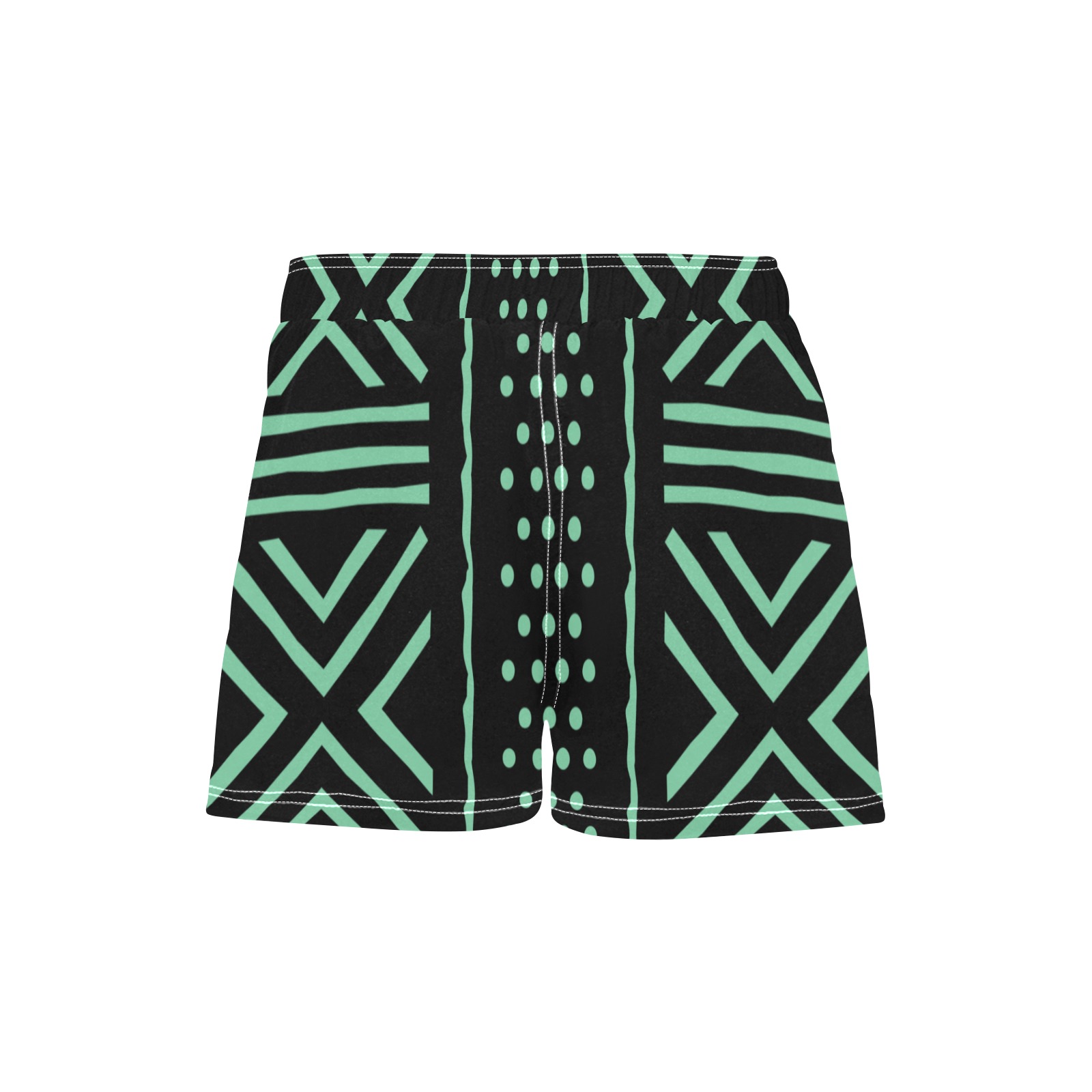 Black and Green Women's Casual Board Shorts (Model L54)