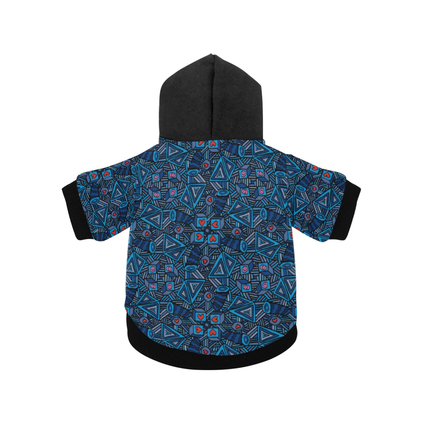 Blue Doodles - Hearts And Smiles Pet Dog Hoodie