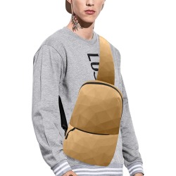 Brown gradient geometric mesh pattern Chest Bag (Model 1678)