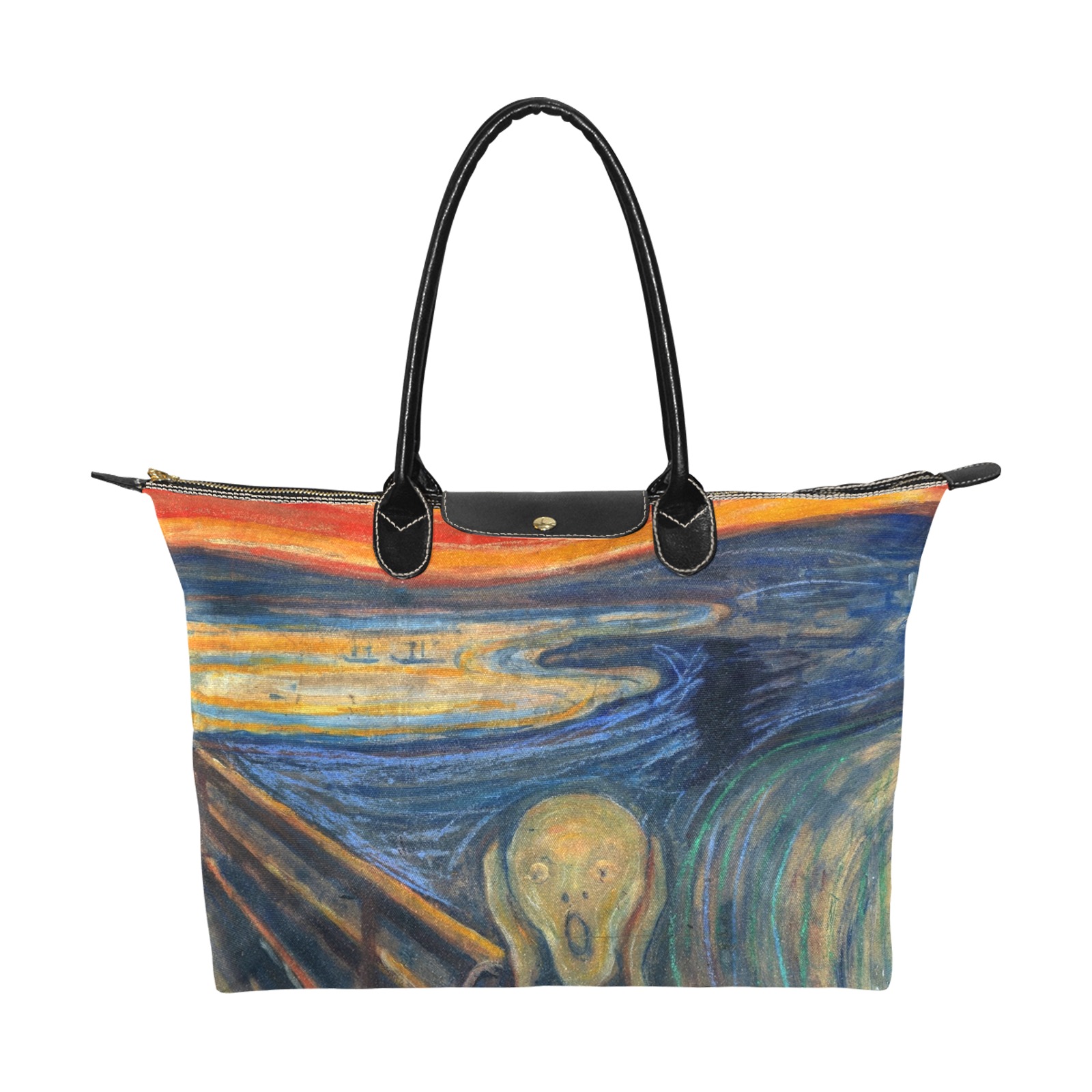 Edvard Munch-The scream Single-Shoulder Lady Handbag (Model 1714)
