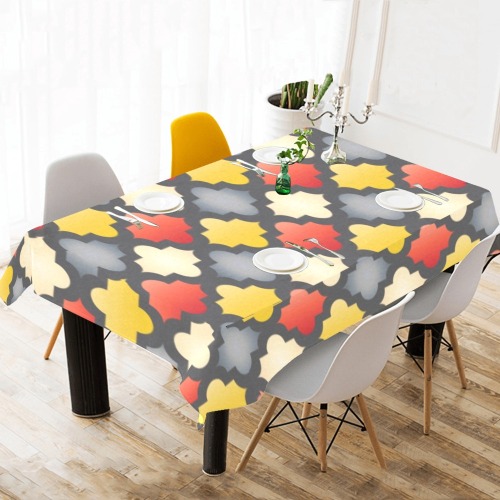 Moroccan Trellis Cotton Linen Tablecloth 60"x120"