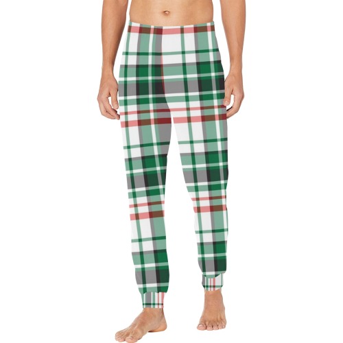 Holiday Plaid Men's Pajama Trousers with Custom Cuff