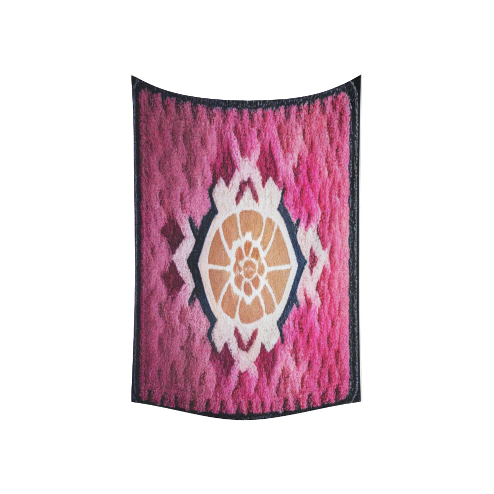 abstract pink, orange and white Cotton Linen Wall Tapestry 60"x 40"