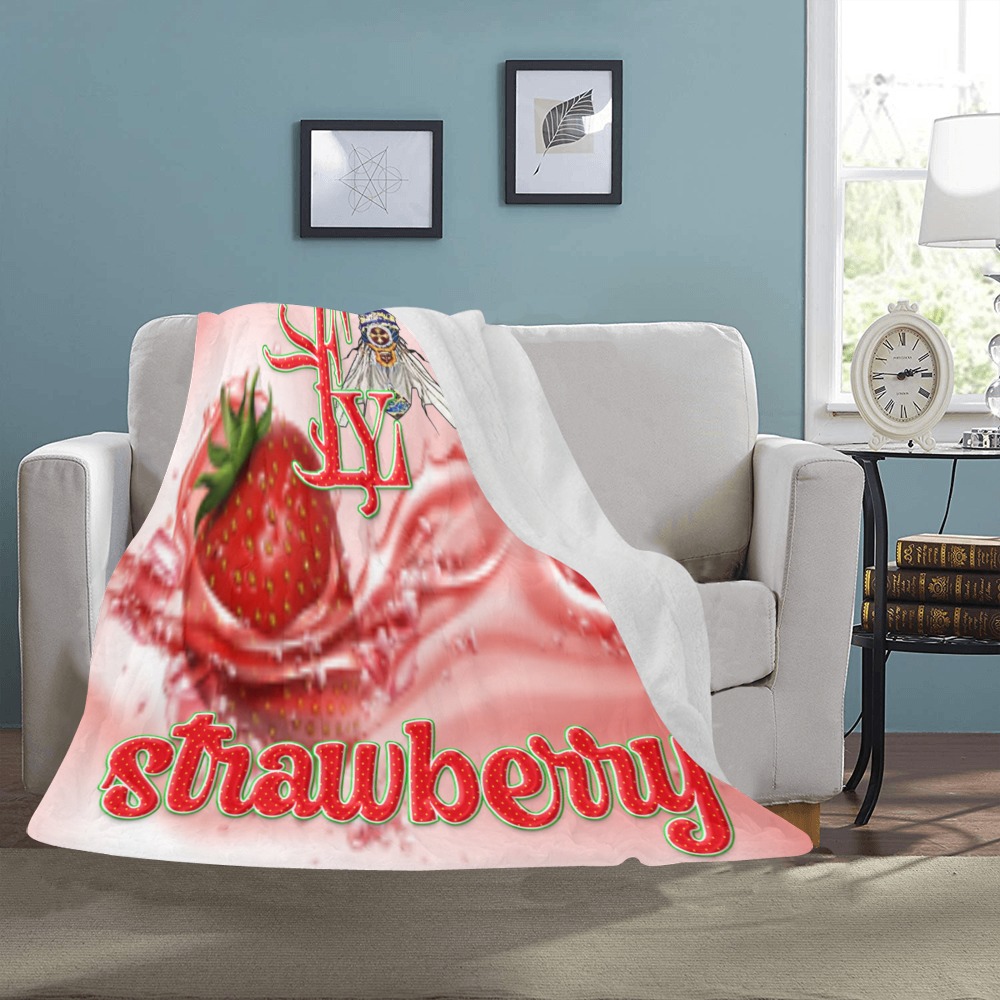 Strawberry Black Ultra-Soft Micro Fleece Blanket 40