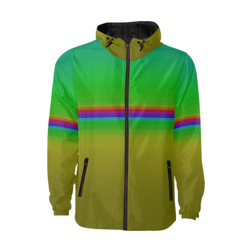 rainbow colours All Over Print Quilted Windbreaker for Men (Model H35)