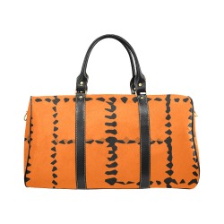 Black Interlocking Squares Mosaic orange New Waterproof Travel Bag/Large (Model 1639)