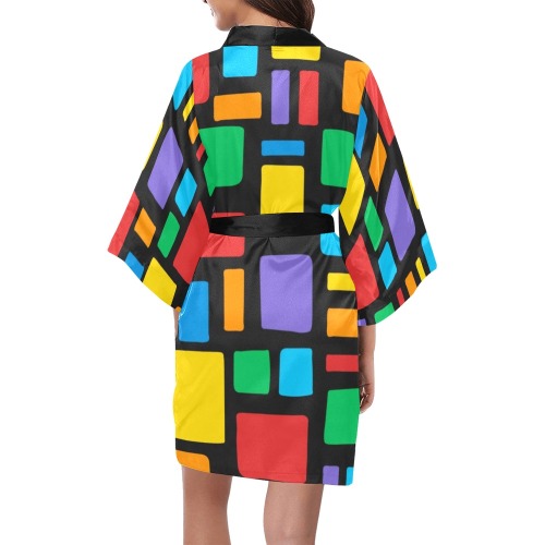 color block 3 Kimono Robe