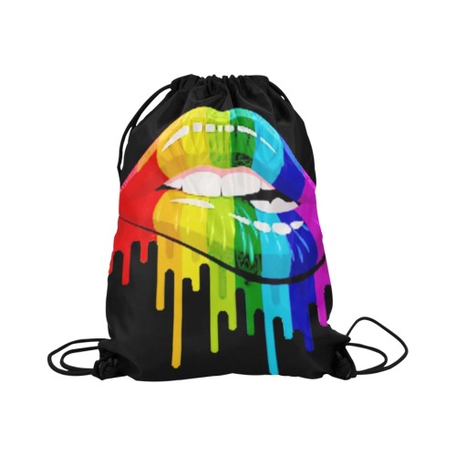 Rainbow Lips Large Drawstring Bag Model 1604 (Twin Sides)  16.5"(W) * 19.3"(H)