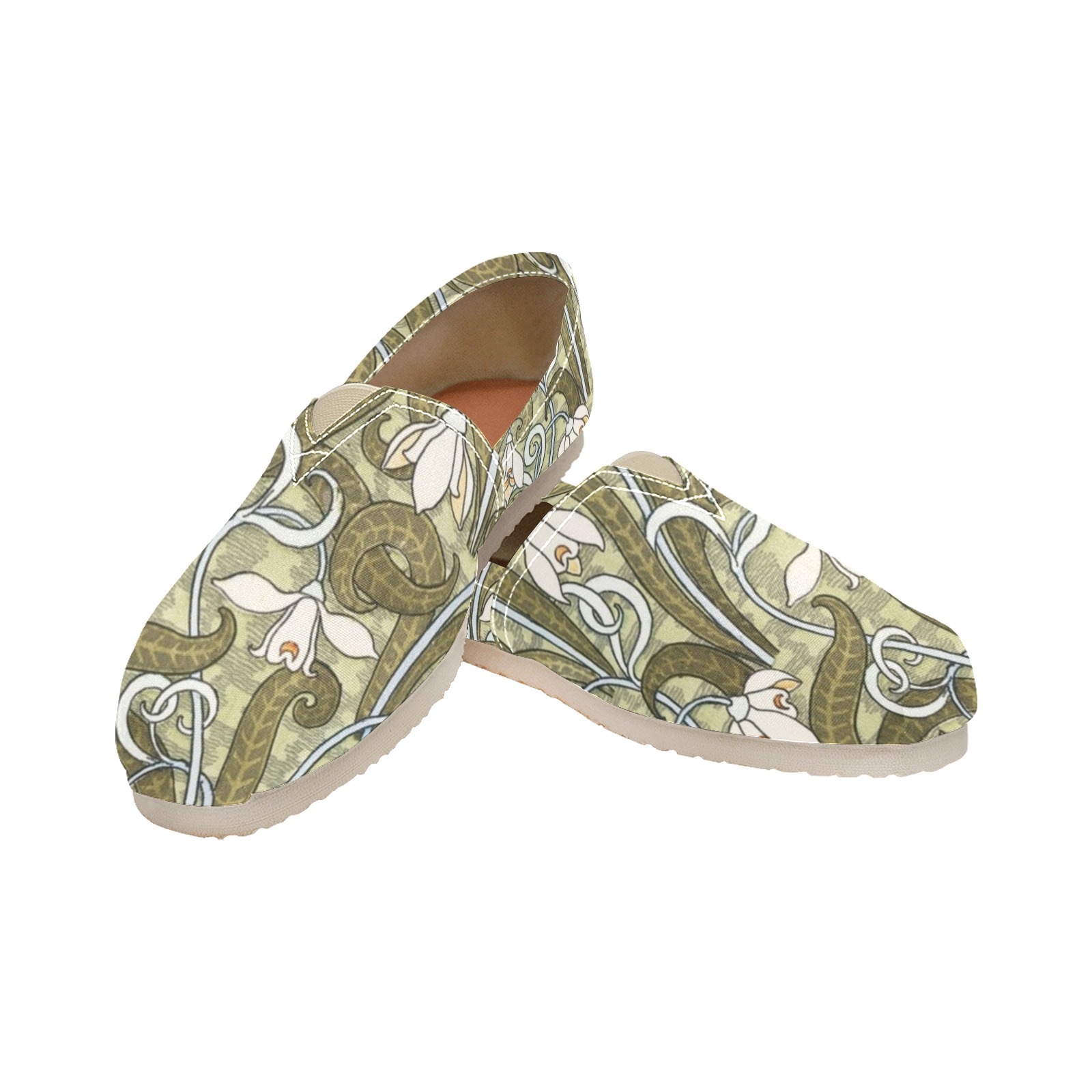 Gorgeous EarthTone Nature Themed Shoes Women's Classic Canvas Slip-On (Model 1206)