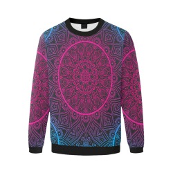 Mandala Men's Oversized Fleece Crew Sweatshirt (Model H18)