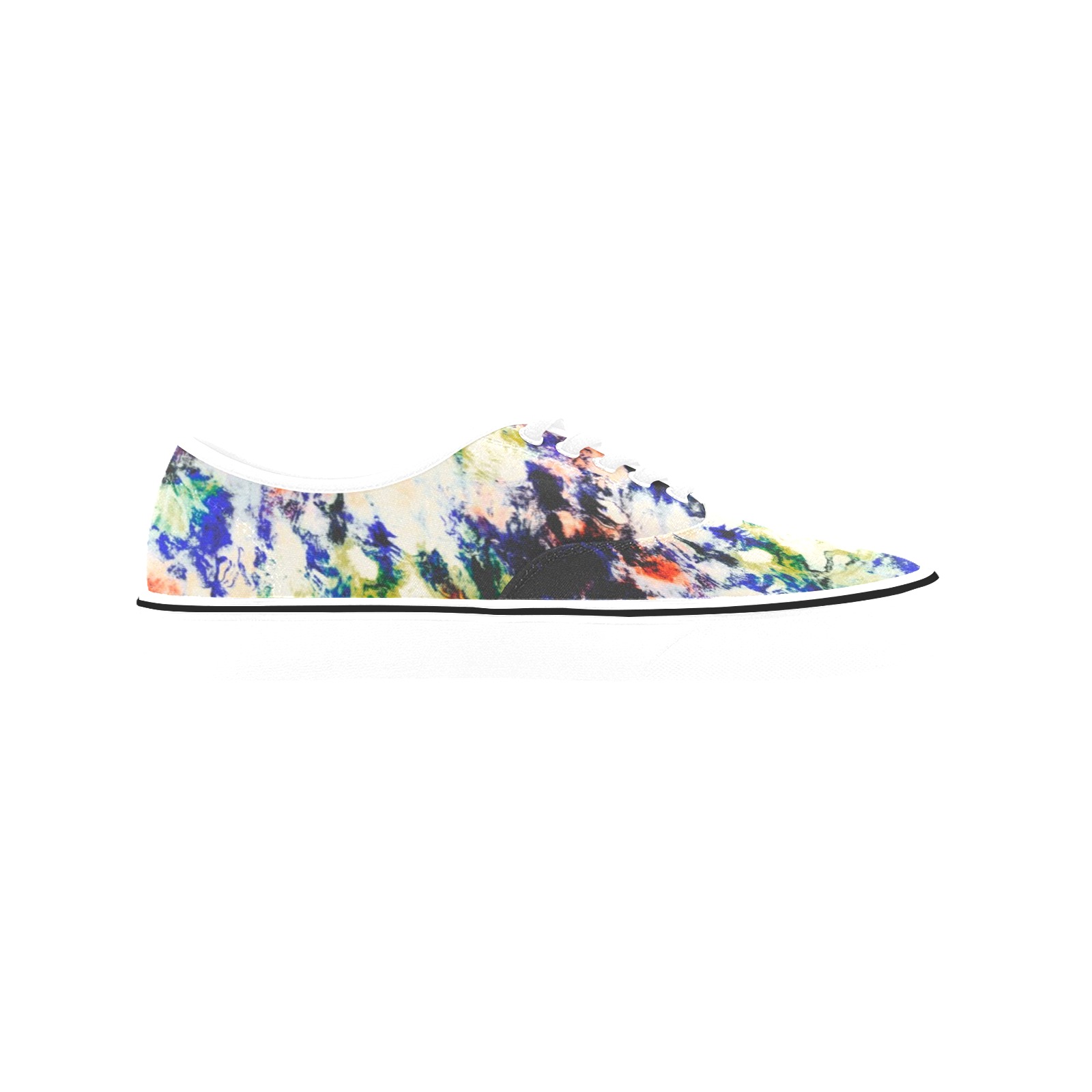 Modern watercolor colorful marbling B Classic Women's Canvas Low Top Shoes (Model E001-4)