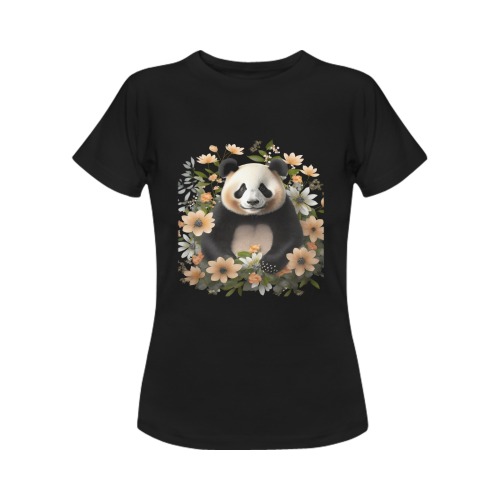 panda against a black background Women's T-Shirt in USA Size (Front Printing Only)