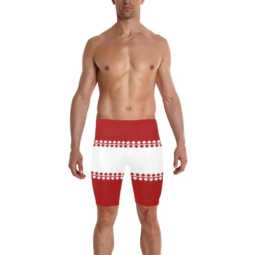 Classic Canadian Swim Shorts Men's Knee Length Swimming Trunks (Model L58)