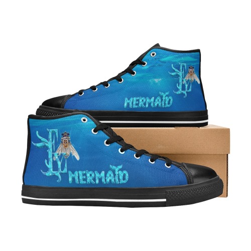 Mermaid Collectable Fly Women's Classic High Top Canvas Shoes (Model 017)