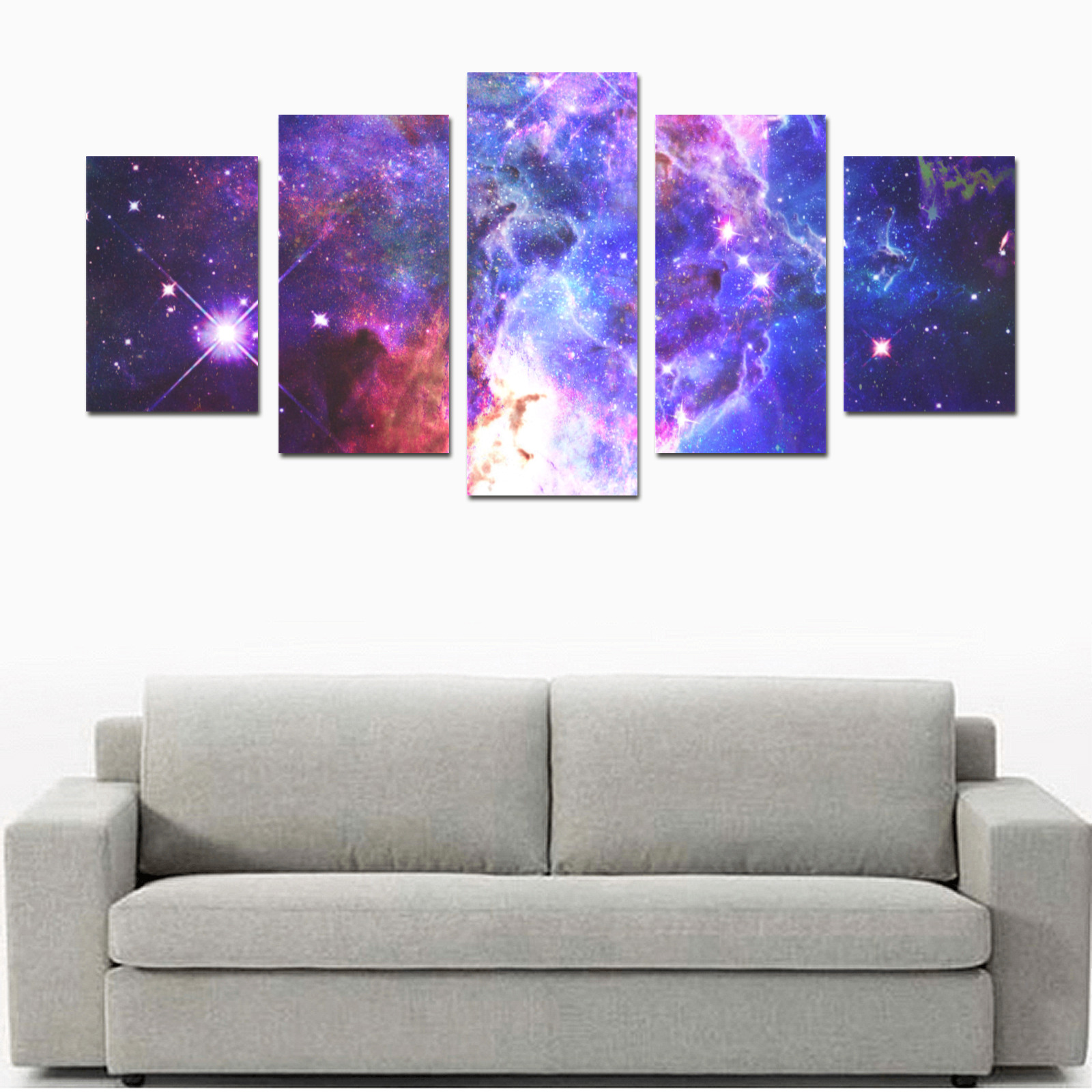 Mystical fantasy deep galaxy space - Interstellar cosmic dust Canvas Print Sets D (No Frame)