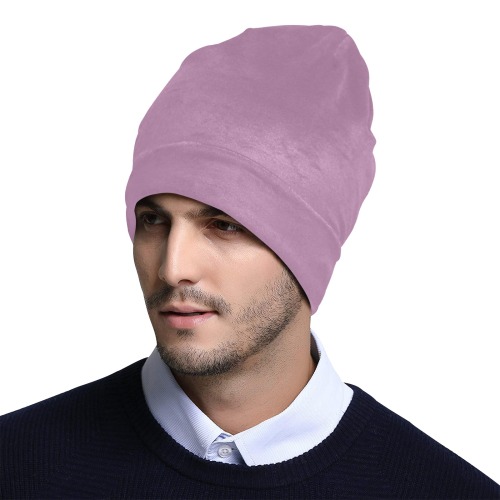 color mauve All Over Print Beanie for Adults