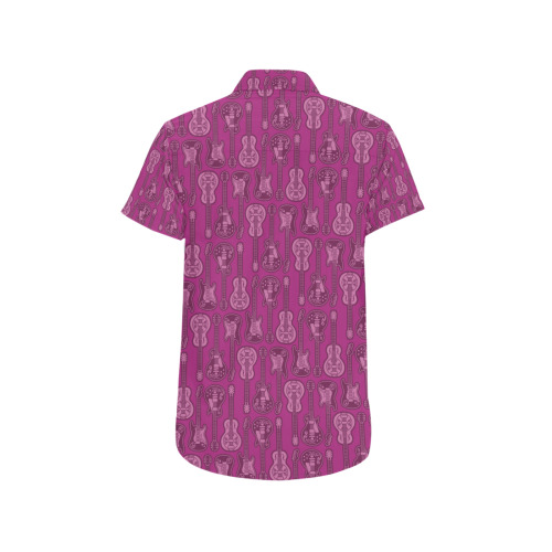 Guitars Purple Men's All Over Print Short Sleeve Shirt (Model T53)