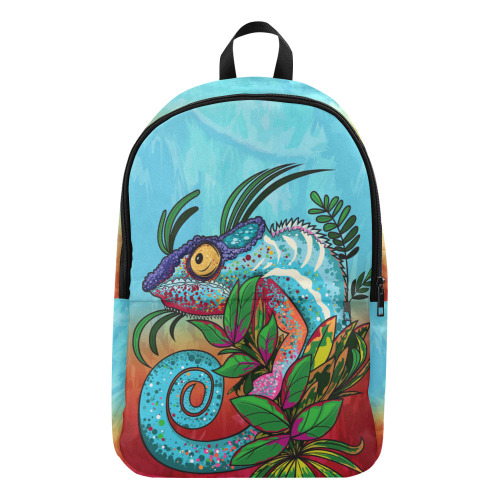Rainbow Chameleon Fabric Backpack for Adult (Model 1659)