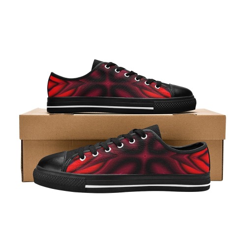 Sunset Waves Fractal Abstract Warp 2 Women's Classic Canvas Shoes (Model 018)