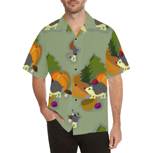 autumn hedgehog Hawaiian Shirt (Model T58)