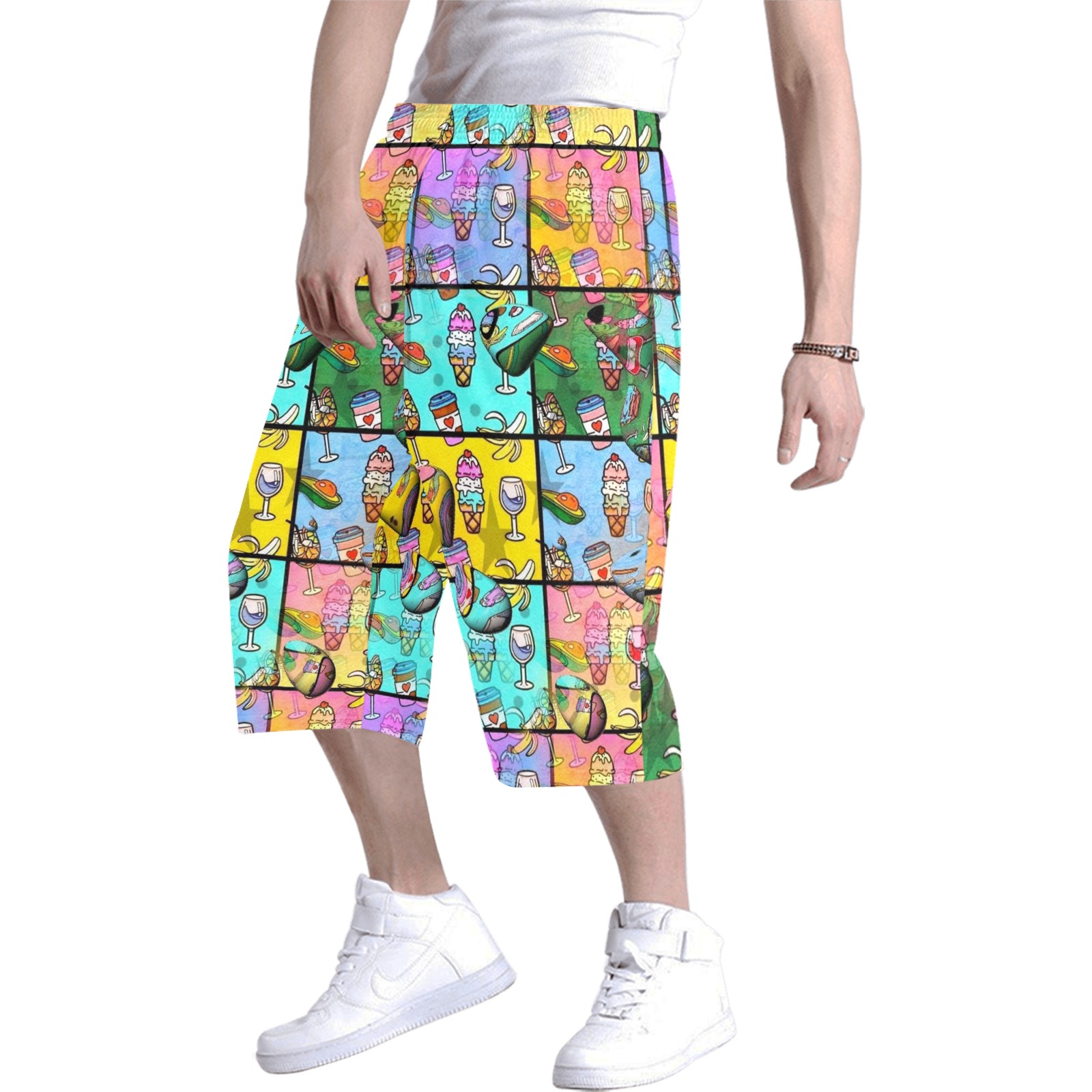 Summer by Nico Bielow Men's All Over Print Baggy Shorts (Model L37)
