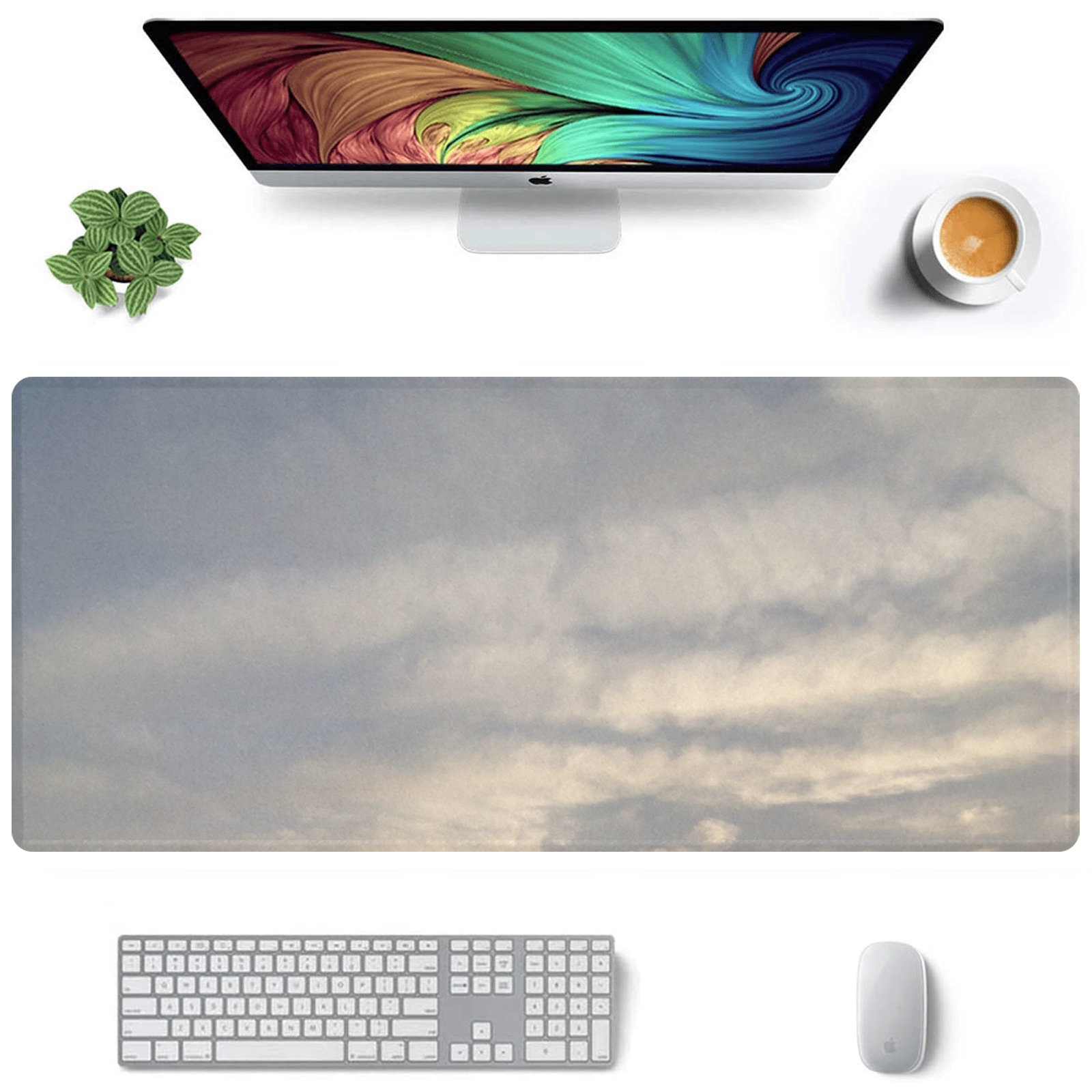 Rippled Cloud Collection Gaming Mousepad (35"x16")