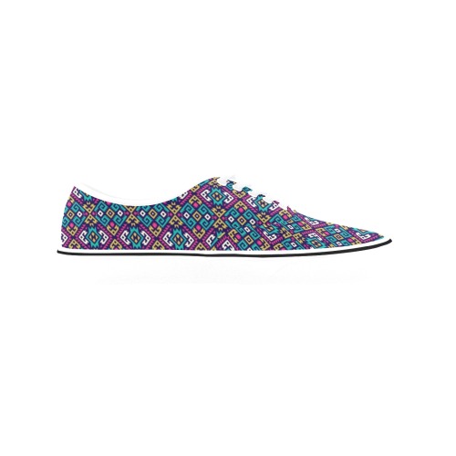 Abstract Pattern Colorful Classic Men's Canvas Low Top Shoes (Model E001-4)