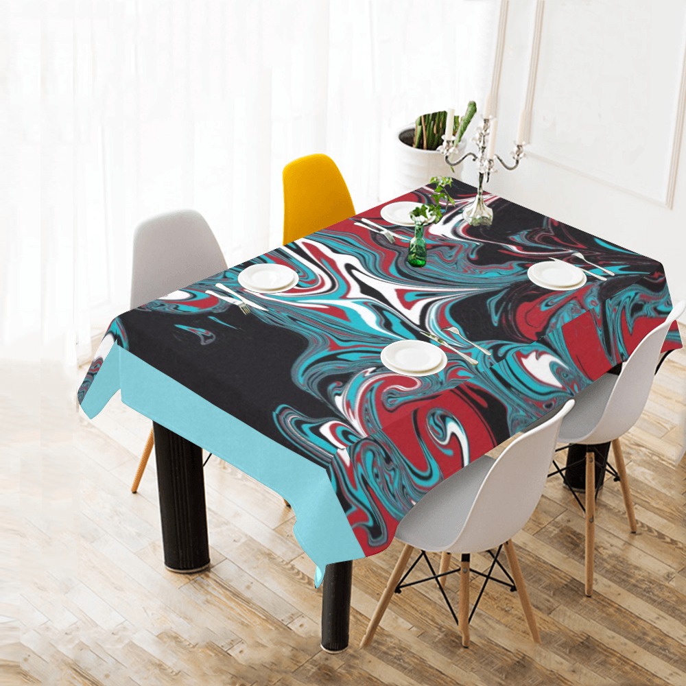 Dark Wave of Colors Thickiy Ronior Tablecloth 84"x 60"
