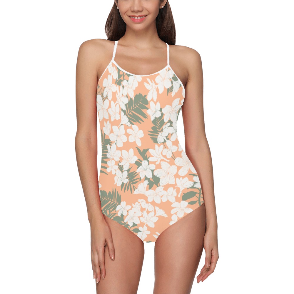Tropical flowering PG1 Strap Swimsuit ( Model S05)