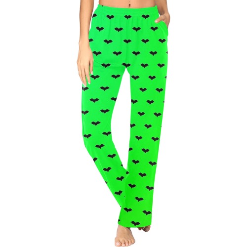 Tiny Bats Green Women's Pajama Trousers