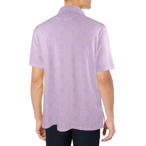 Lilac Tools Men's All Over Print Polo Shirt (Model T55)