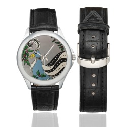 Tribal Bird Women's Classic Leather Strap Watch(Model 203)