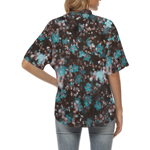 Violets All Over Print Hawaiian Shirt for Women (Model T58)