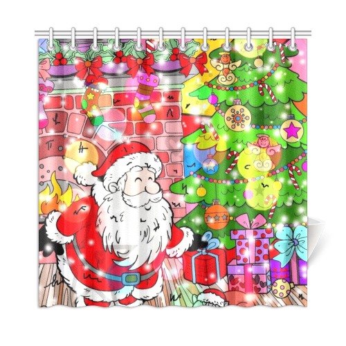 Santa Christmas by Nico Bielow Shower Curtain 72"x72"