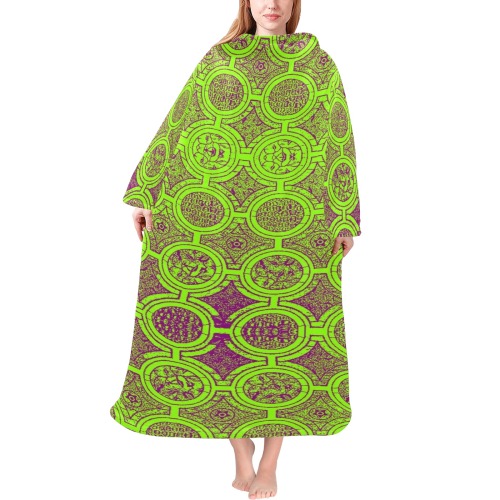 AFRICAN PRINT PATTERN 2 Blanket Robe with Sleeves for Adults